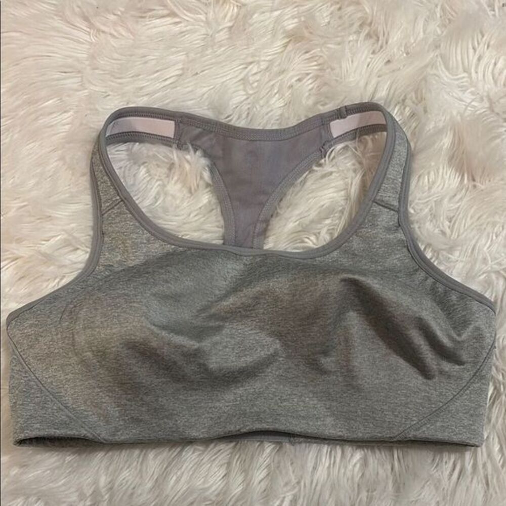 Avia Gray Sports Bra Moisture-Wicking Racerback